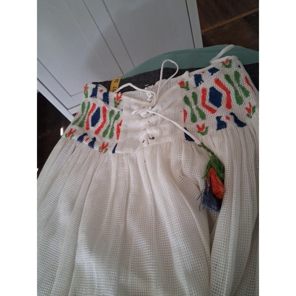 Place Nationale Free People Le Gosier White Embroidered Maxi Skirt Size 2 NWT - Picture 9 of 11